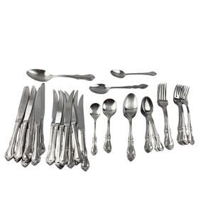 51 Pc Wallace Empire Stainless 18/10 Flatware Silverware Spoon Fork Knives READ